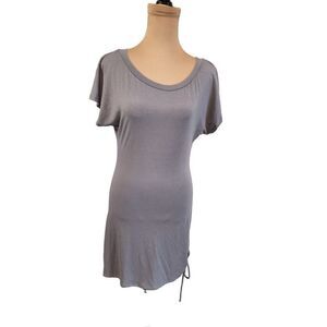 Poof! Large Grey Woman's Open Back Knit Dress, NWT